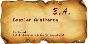 Baszler Adalberta névjegykártya